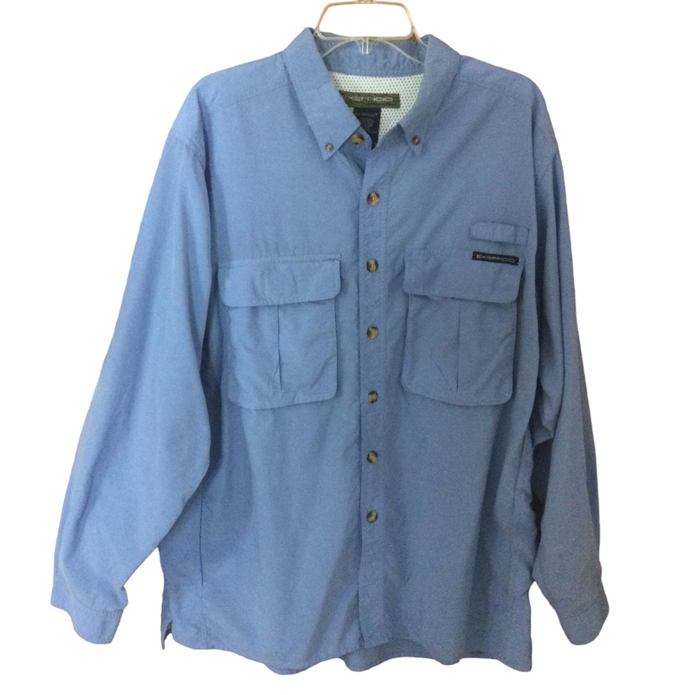 ExOfficio Men’s Vented Nylon Fishing Travel Shirt Size Large